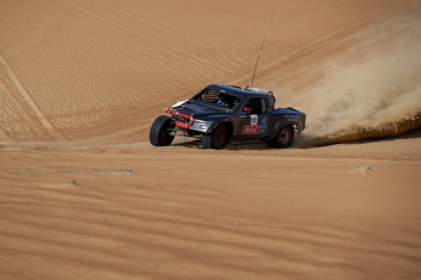 Saeed Al Maktoum and Aaron Marie are the champions of the second stage of the Abu Dhabi Baja Challenge for Cars and Motorcycles