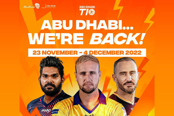 2022 Abu Dhabi T10 Confirmed For 23 November - 4 December