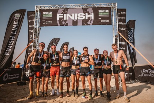 In the midst of a distinguished crowd, team American Muscle wins 2022 Abu Dhabi Spartan World Championship